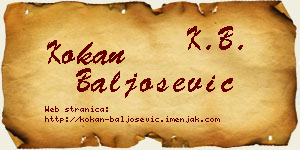 Kokan Baljošević vizit kartica